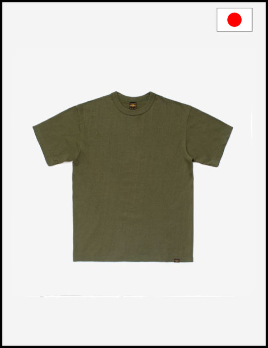 Iron Heart IHT-1610L-OLV 6.5oz Loopwheel Crew Neck T-Shirt With Longer Body - Olive