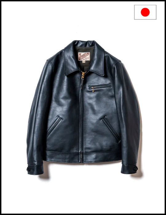 Y'2 Leather SHR-47 Sumi Dyed Horse Single Riders Jacket Black