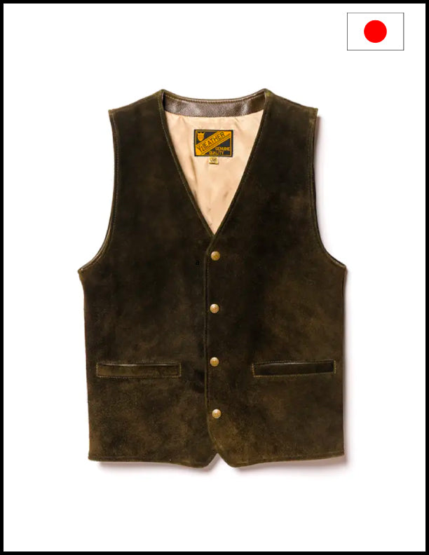 Y'2 Leather STEER ROUGHOUT VEST ~ Spring Edition
