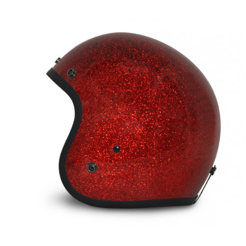 Classic Super Low Profile 3/4 Helmet Red Metal Flake.