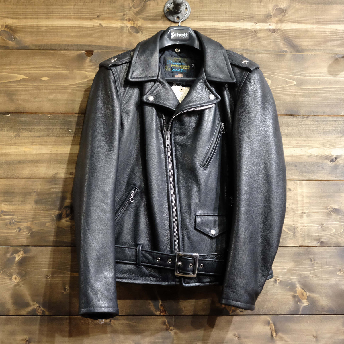 Schott NYC. 519 Black Leather Jacket - The Shop Vancouver