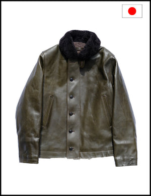 The Shop X Y'2 Leather 1.3mm Olive Eco Horse N1 Deck Jacket