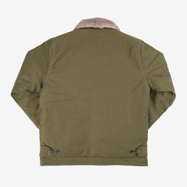 Iron Heart IHM-35-ODG Alpaca Lined Whipcord N1 Deck Jacket - Olive