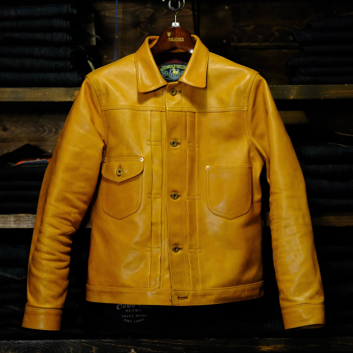 The Shop X Double Helix Western Cowboy two 1.5mm Oiled Waxed Horsehide Jacket