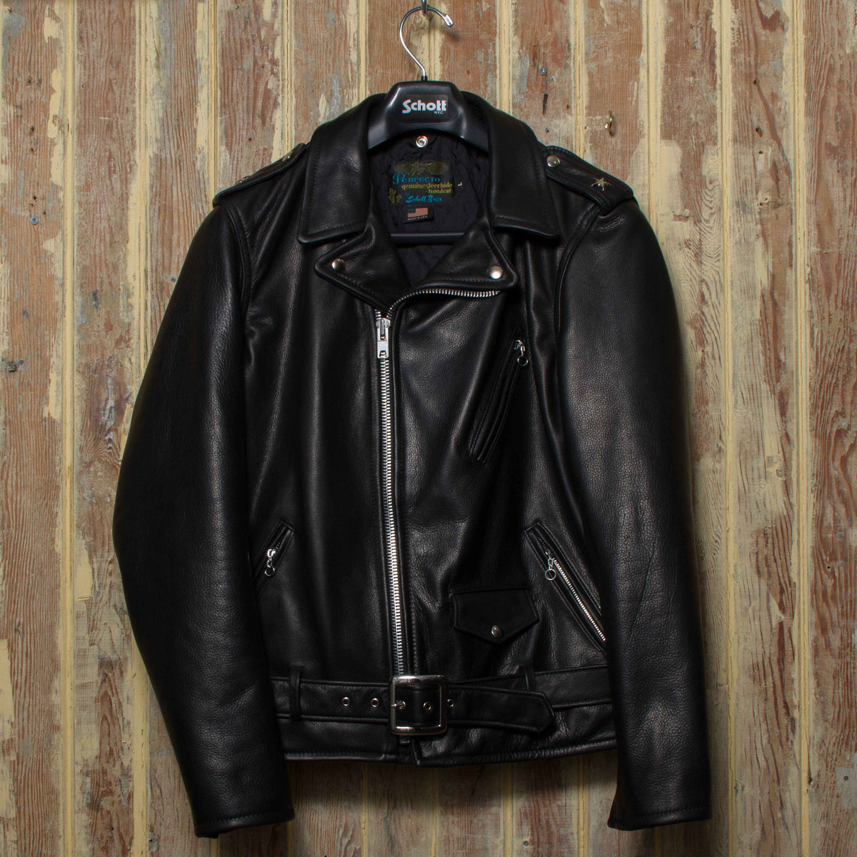Schott NYC. 519 Black Leather Jacket - The Shop Vancouver