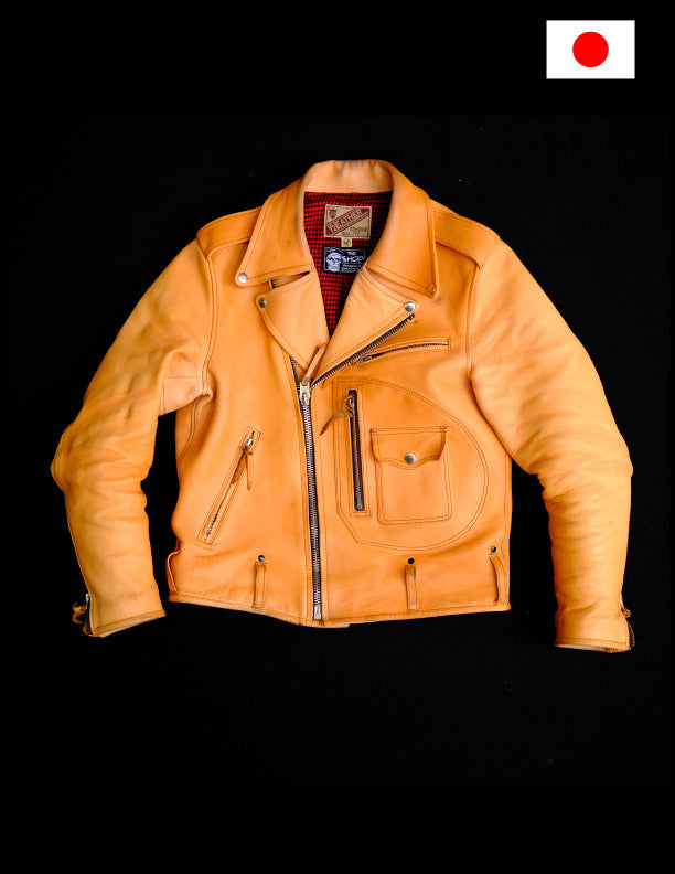 the shop vancouver y2 leather buco horsehide d pocket double riders leather jacket natural 