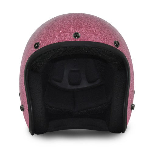 Classic Super Low Profile 3/4 Helmet Pink Metal Flake.