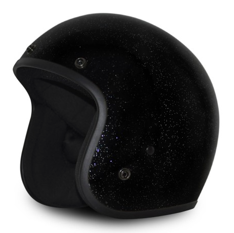 Classic Super Low Profile 3/4 Helmet Black Metal Flake