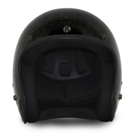 Classic Super Low Profile 3/4 Helmet Black Metal Flake