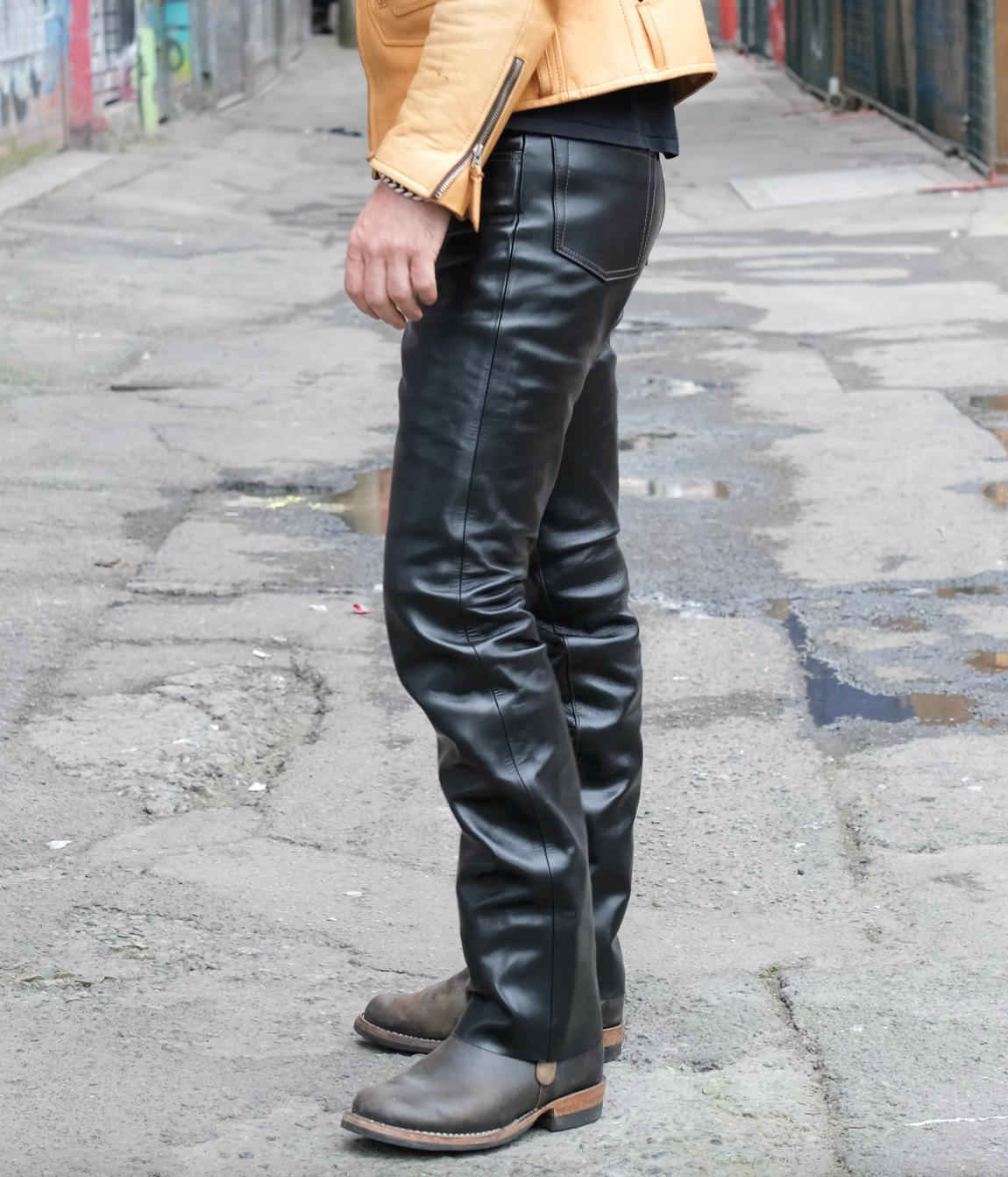 Leather best sale trousers shop