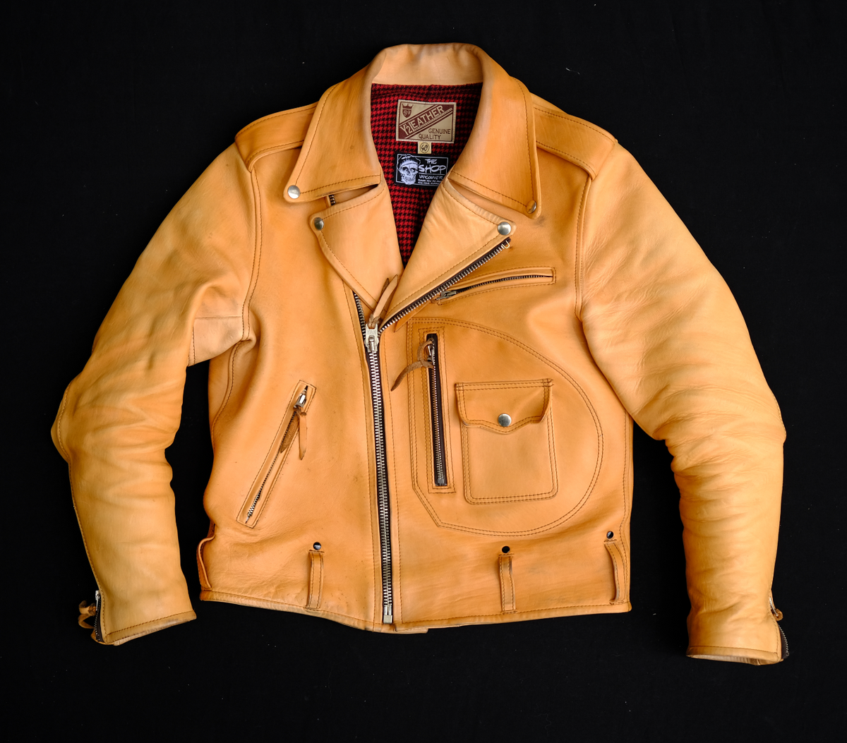 the shop vancouver y2 leather buco horsehide d pocket double riders leather jacket natural 