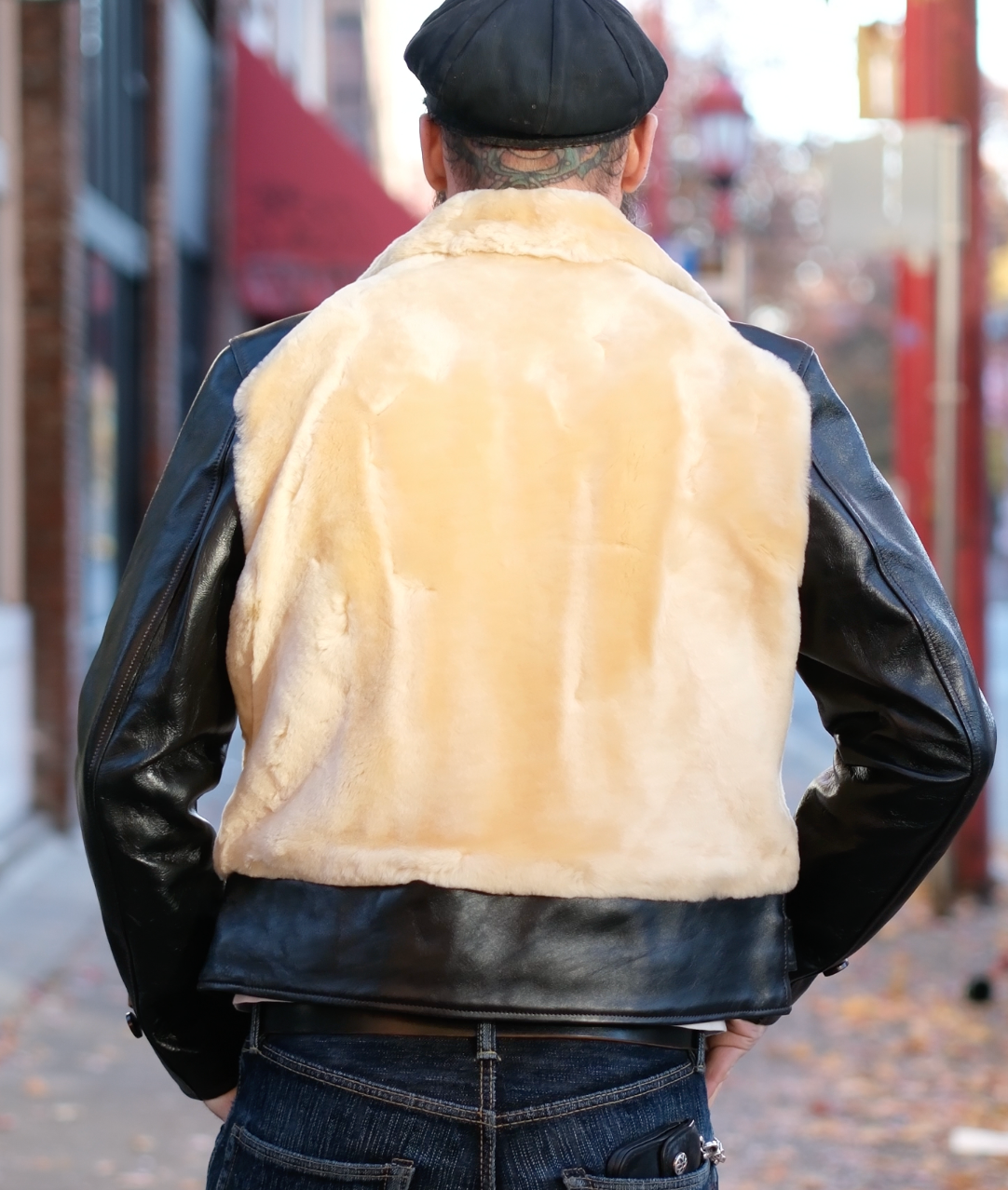 Double Helix &quot;Chief&quot; Horsehide and Shearling Grizzly Jacket