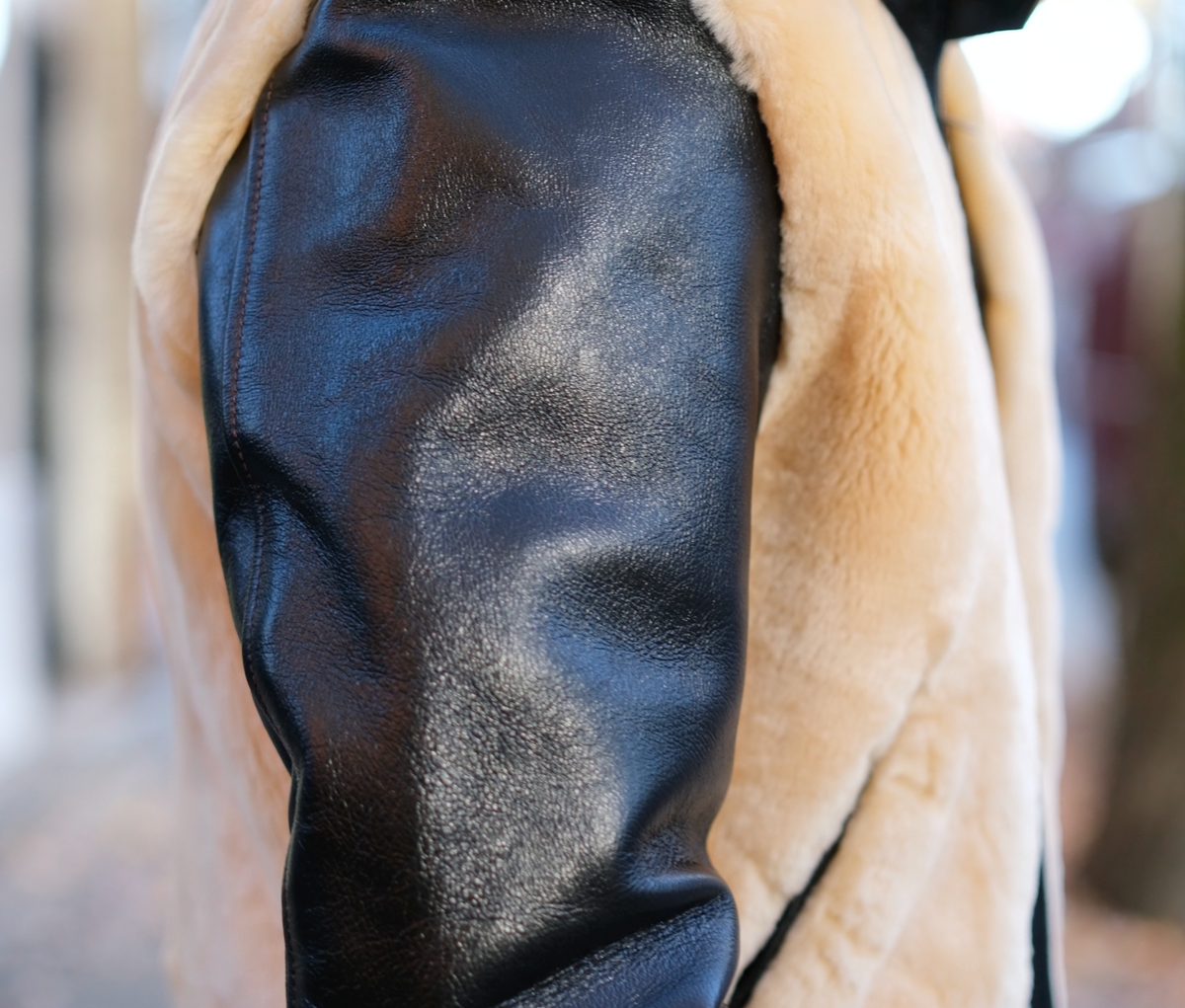 Double Helix &quot;Chief&quot; Horsehide and Shearling Grizzly Jacket