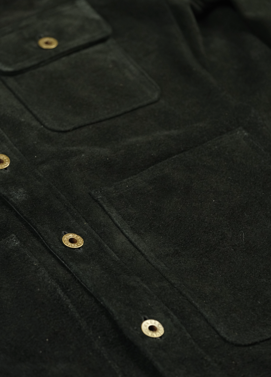 The Shop Vancouver Chore Shirt X Y&#39;2 Leather Steer rough out Black
