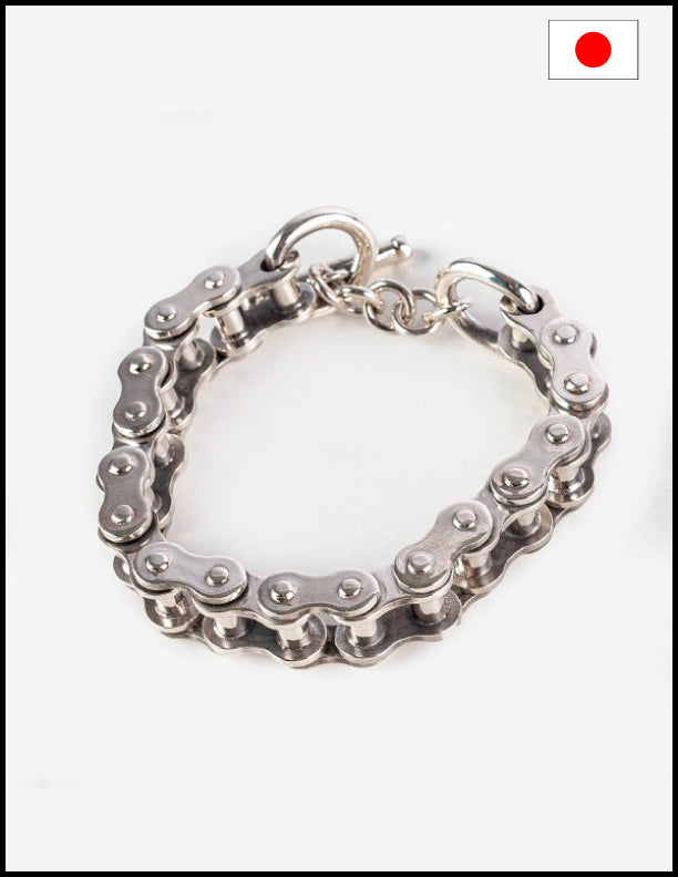 Iron Heart &quot;Motorcycle Chain&quot; Bracelet - Sterling Silver