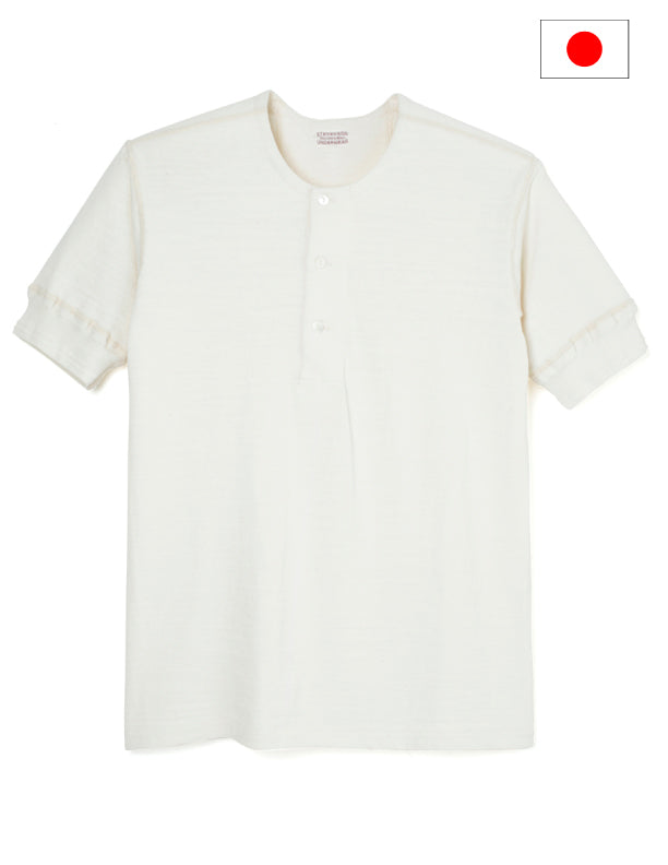 Stevenson Overall Co. Loop Wheel Oatmeal Short Sleeve Henley T-Shirt