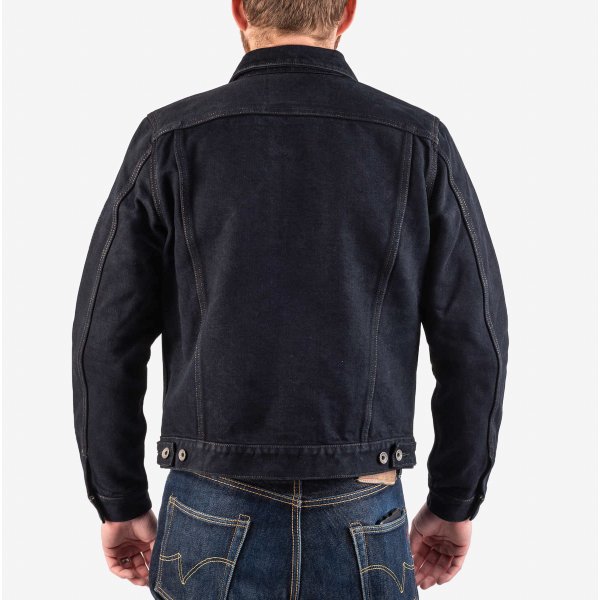 Iron Heart IH-526J-22OD 22oz Selvedge Denim Type III Jacket - Indigo Overdyed Black