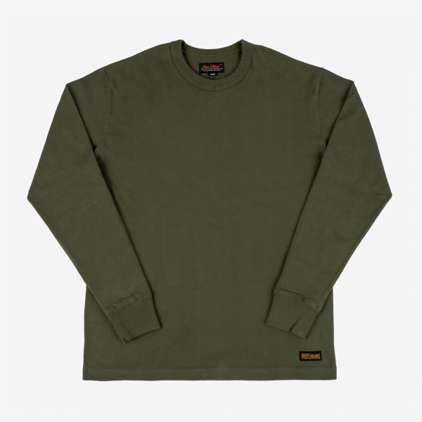 IHTL-1501 11oz Cotton Knit Long Sleeved Crew Neck Sweater - Olive