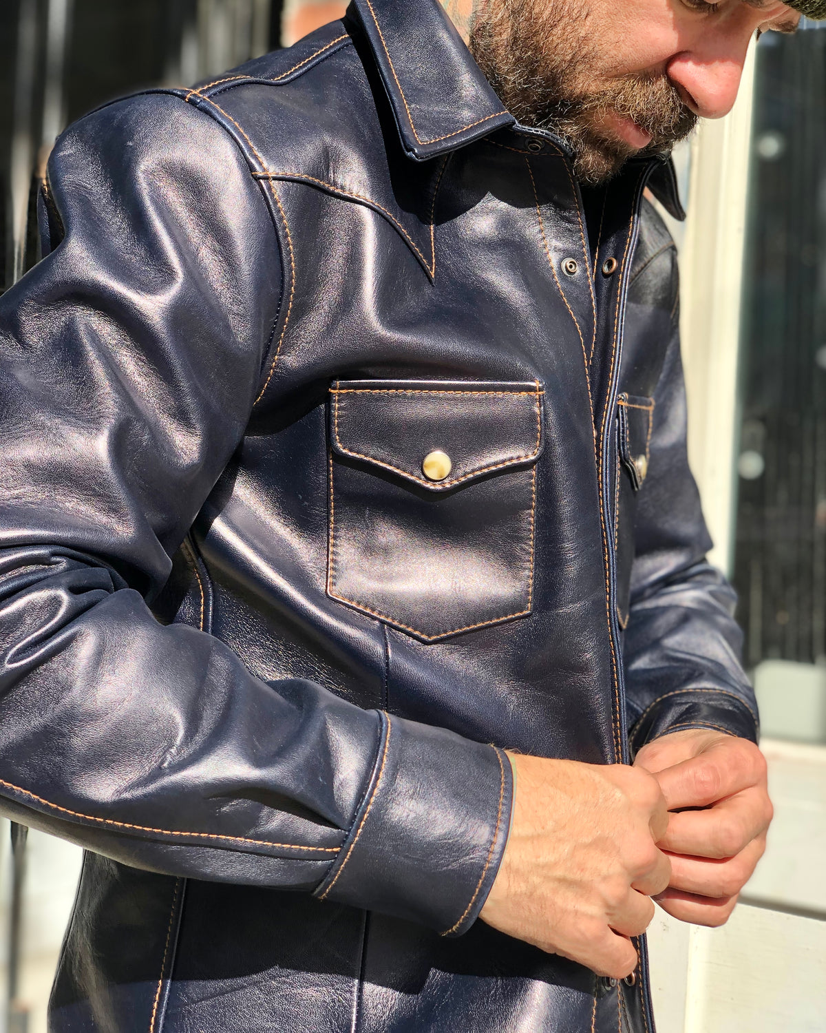 The Shop Vancouver , Y2 Leather , Leather Western Shirt , Horsehide , The Pablo