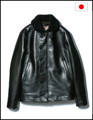 Y'2 Leather Aniline Horse N1 Deck Jacket Black - The Shop