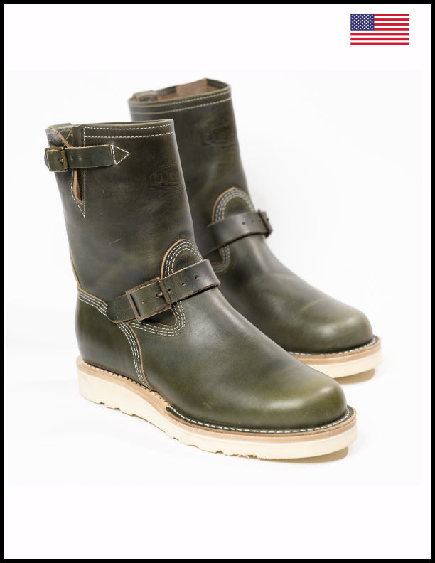 Wesco Boots X The Shop Short Stack Olive Boss Engineer Boot - The 