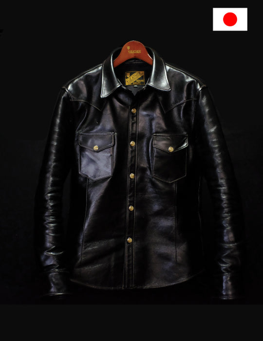 The Shop Vancouver Tom Vintage horsehide Western Shirt Black