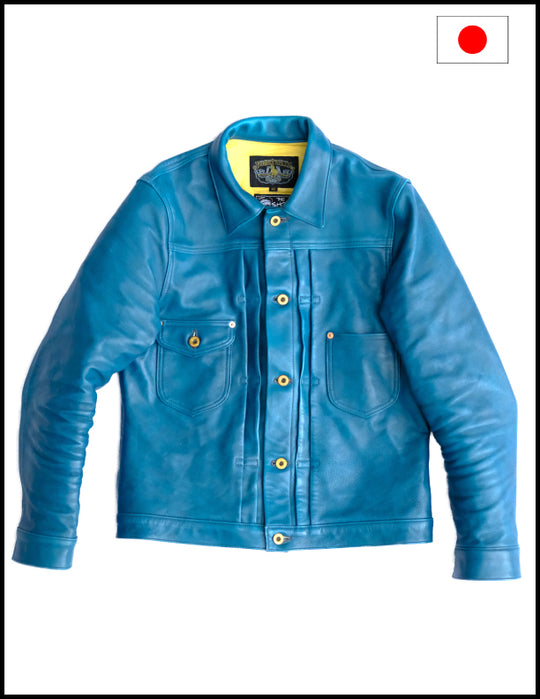 The Shop Vancouver Cowboy two 1.5mm Light Indigo Horsehide Jacket