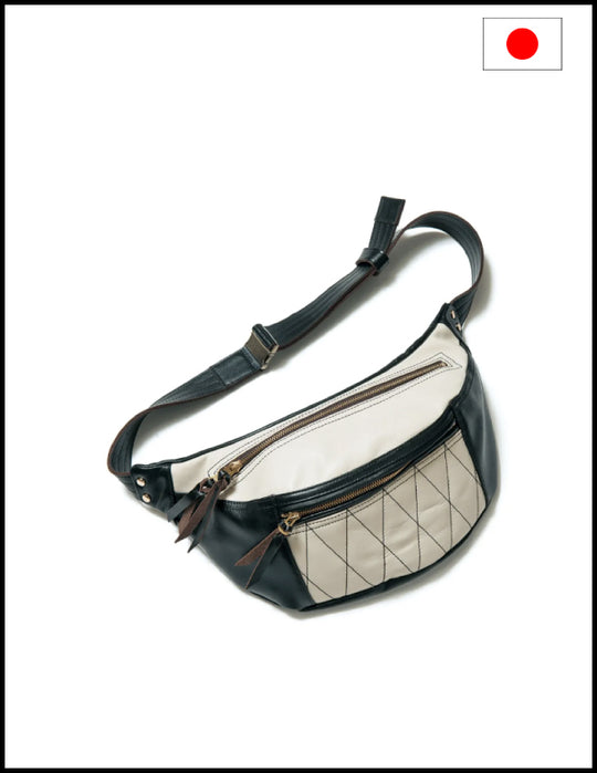 Y'2 Leather Horse Hide Waist Bag BG-09 Black White